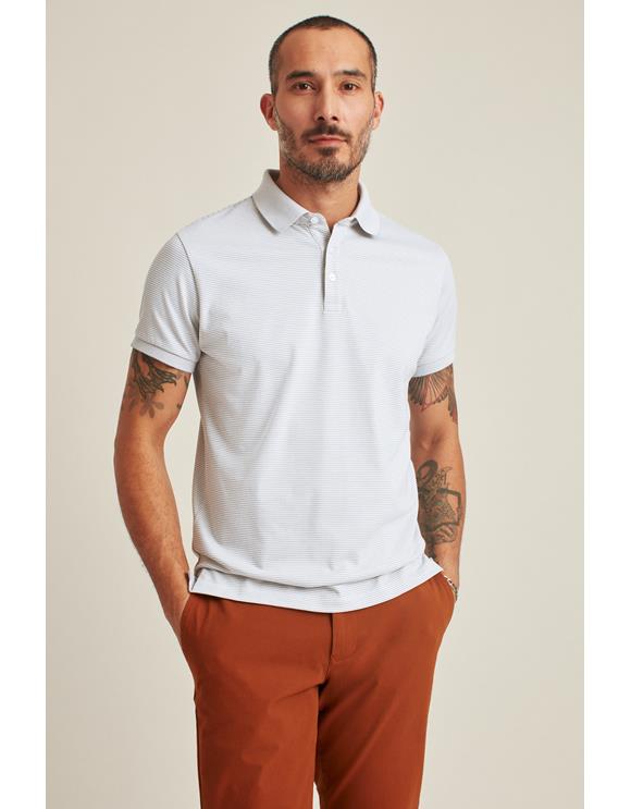 STRETCH PIQUE POLO FOSSIL FEEDER STRIPE 