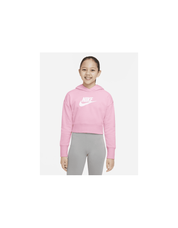 pink nike cropped hoodie