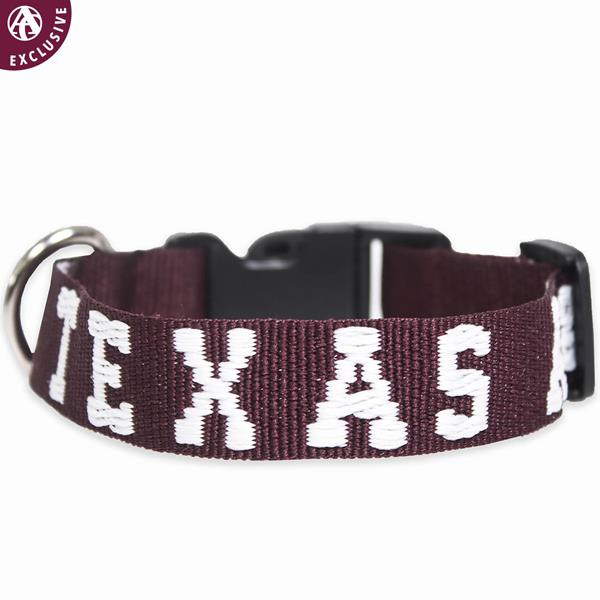 Texas A&M Embroidered Dog Collar Maroon Aggieland Outfitters