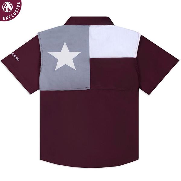 Texas A&M Toddler Flag Fishing Shirt Maroon Aggieland