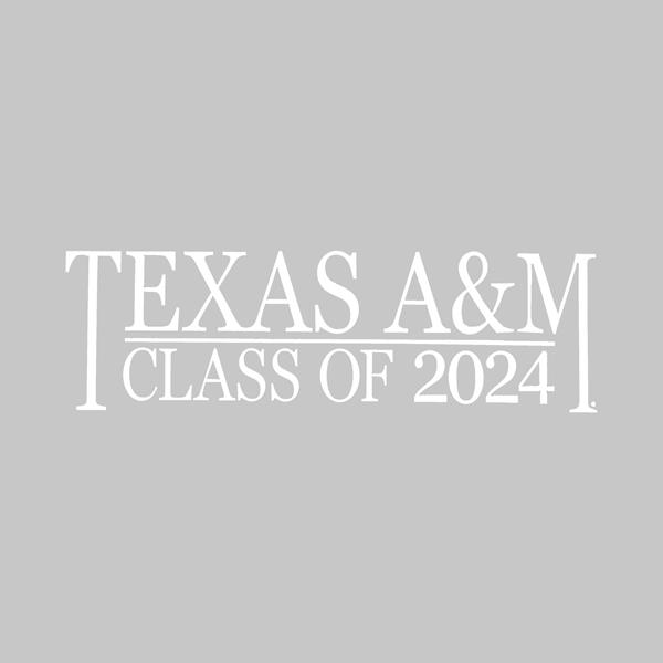 Texas A&M Class of 2024 Vinyl Decal WHITE Aggieland Outfitters