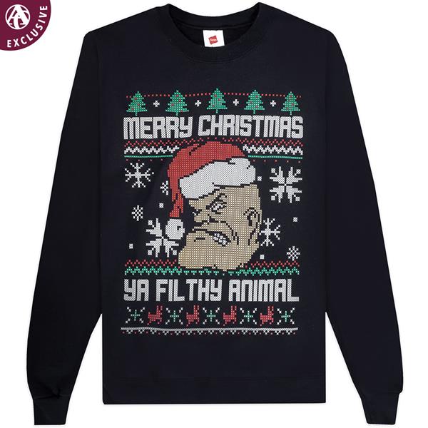 Merry Christmas Ya Filthy Animal Sweater P1607 Black | Aggieland Outfitters