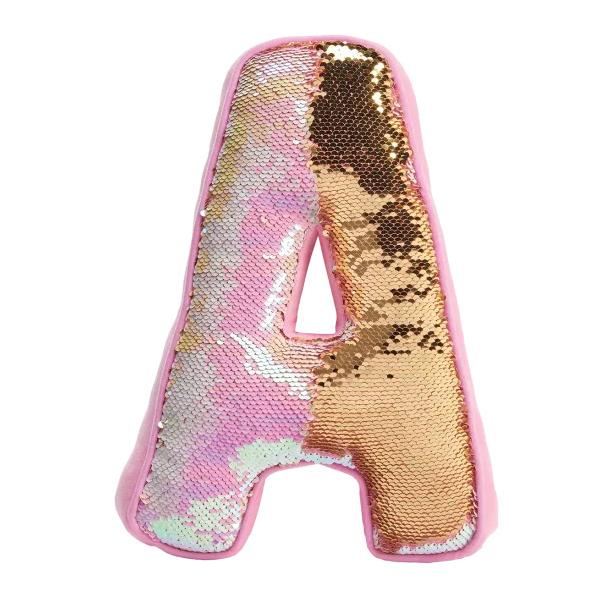 flip sequin initial pillow