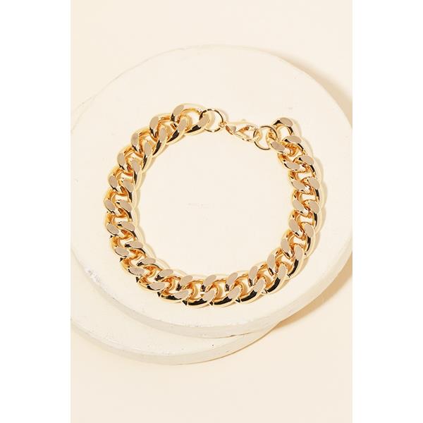 CURB CHAIN BRACELET GOLD | Gibbons