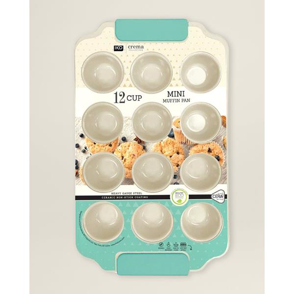 IKO CREMA BAKEWARE 12 Cup Mini Muffin Tin GREEN Gibbons
