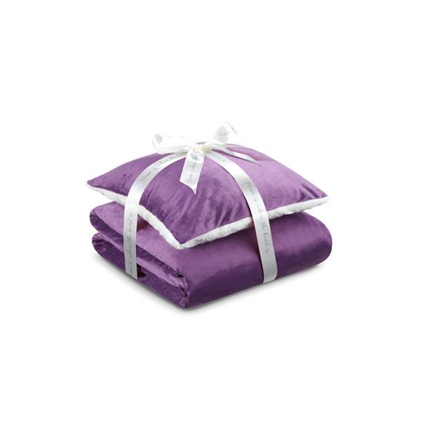 DORMEO Throw & Pillow Set PURPLE Gibbons