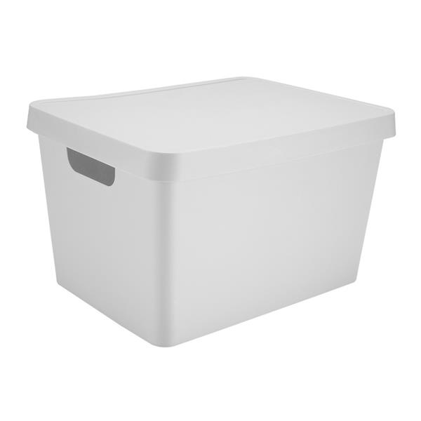 SIMPLIFY VINTO LRG STORAGE BOX W/LID WHITE | Gibbons