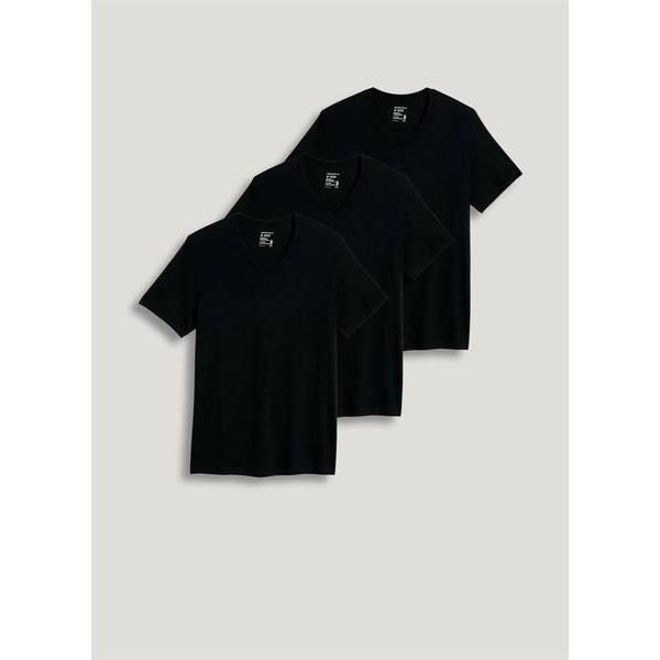 3 PACK V-NECK T-SHIRT 001 BLACK | Gibbons