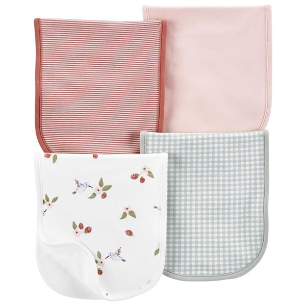 4 PK BURP CLOTH GIRL PINK Gibbons