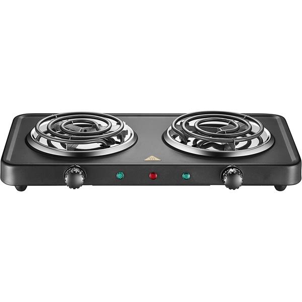 PORTABLE COOKTOP DOUBLE BURNER BLACK Gibbons