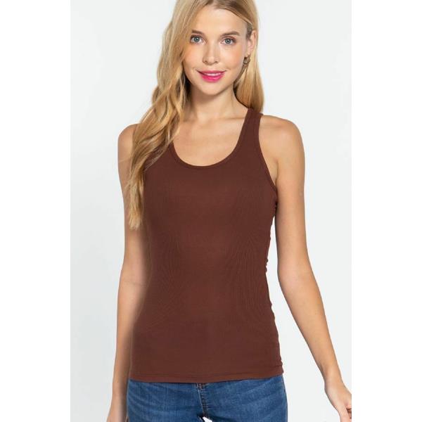 RACERBACK RIB TANK SEPIA | Gibbons
