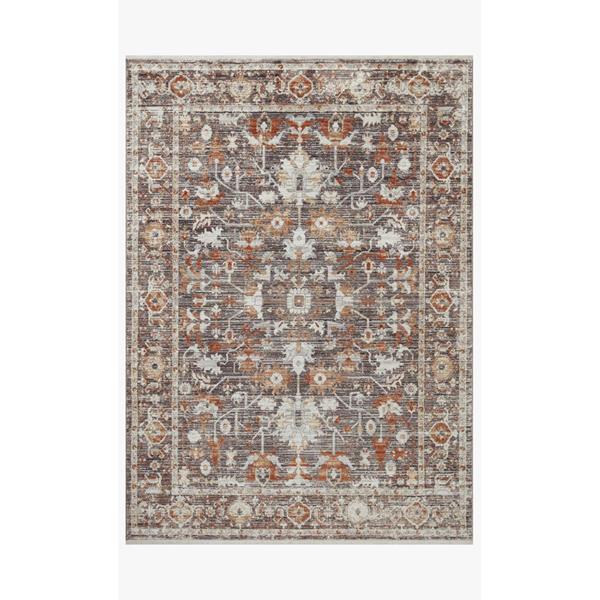 RUG BONNEY POLY FRINGE 3.11X5.5 CHARCOAL/SPICE Gibbons