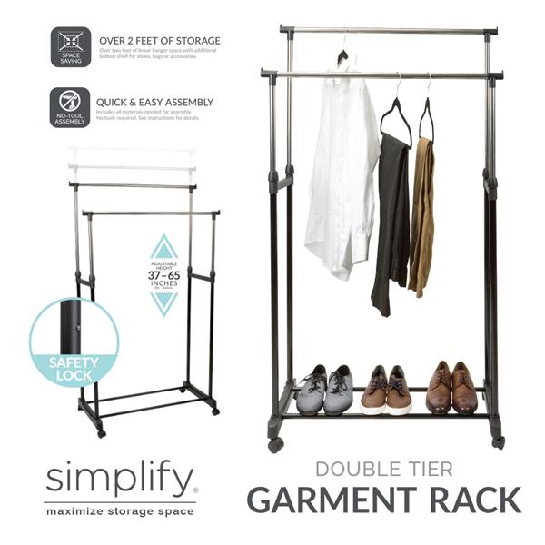 DOUBLE GARMENT RACK( 2 TIER) NO COLOR | Gibbons