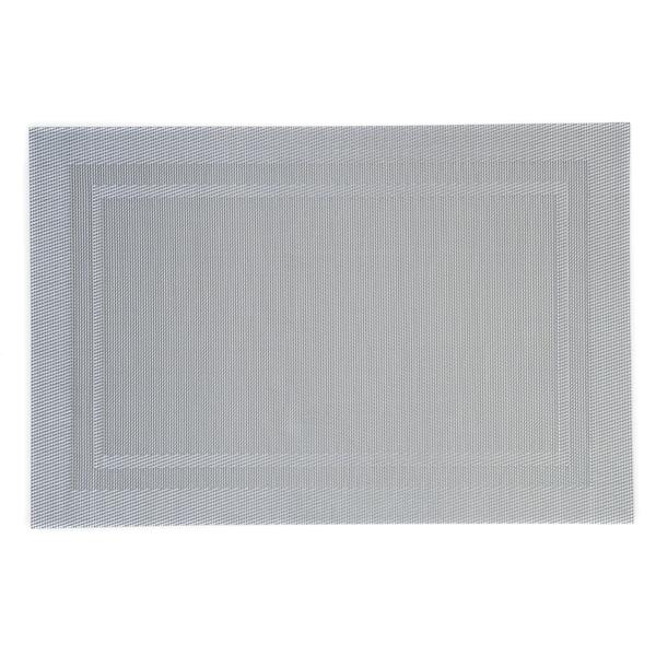 HOME ESSENTIALS - Rectangular Border Metallic Place Mat WHITE | Gibbons