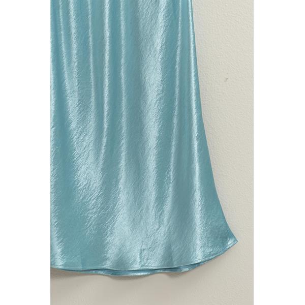 Satin Maxi Skirt, Blue