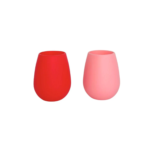 FEGG UNBREAKABLE SILICONE WINE TUMBLERS CHERRY+BLUSH | Gibbons