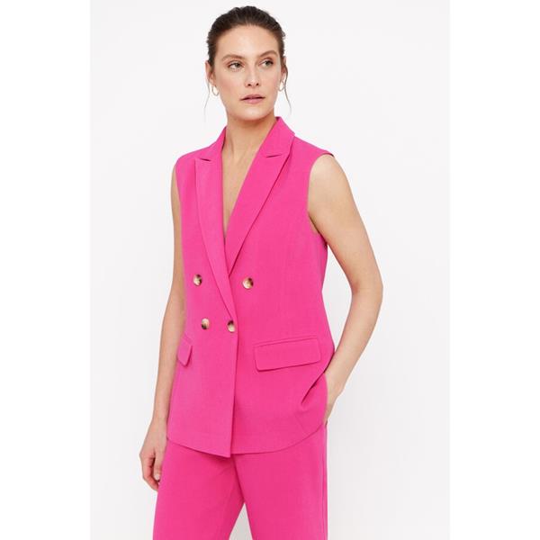 Two-Piece Set: Round Neck Vest and Skirt - Coordinated Knit Ensemble