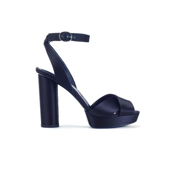 Satin Dasha Platform Sandals | Shoes | Oscar de la Renta navy | Oscar ...