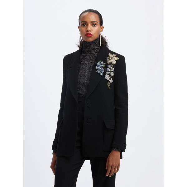 Jeweled FlowerEmbroidered Blazer Jackets & Coats Oscar de la Renta