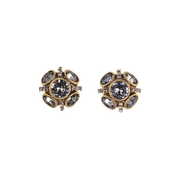 Classic Button Earring | Earrings | Oscar de la Renta Black Diamond ...