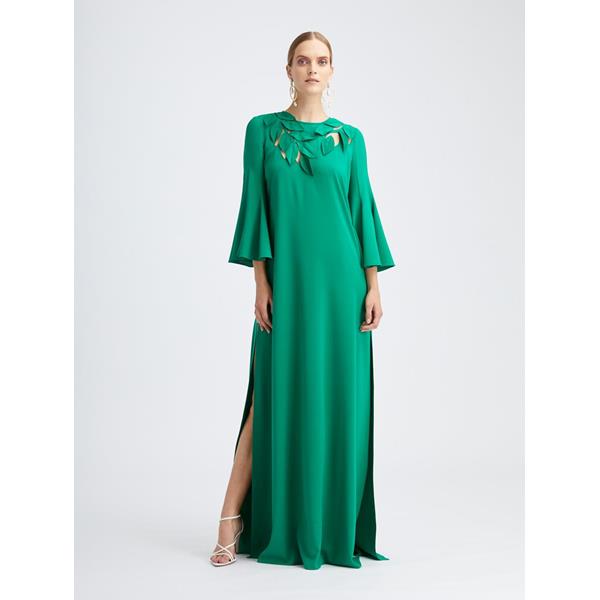 Emerald Silk Crepe Caftan| Gowns & Caftans | Oscar de la Renta Emerald ...