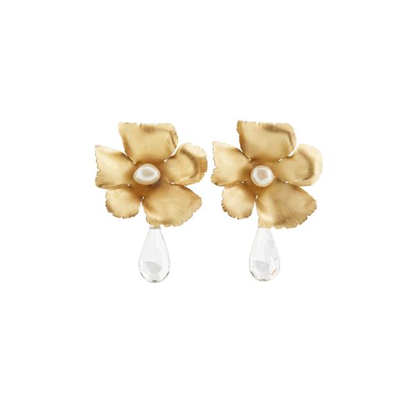 Dropped Diamond Flora Earrings| Earrings| Oscar de la Renta Clear ...
