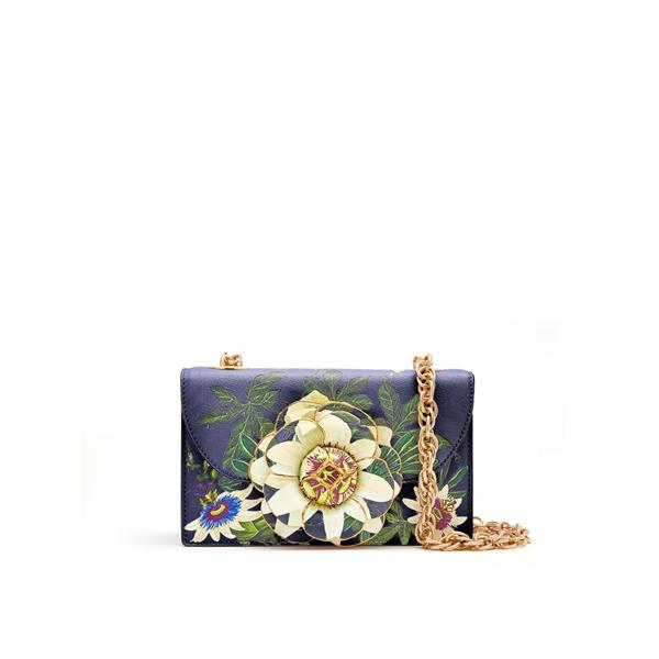 Floral Printed TRO Bag | Handbags | Oscar de la Renta Navy Multi ...