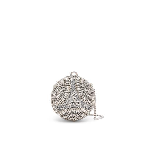 Crystal Embroidered Billiard Bag | Handbags | Oscar de la Renta SILVER ...