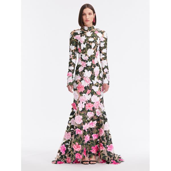 Gardenia Threadwork Gown | Gowns & Caftans | Oscar de la Renta MULTI ...