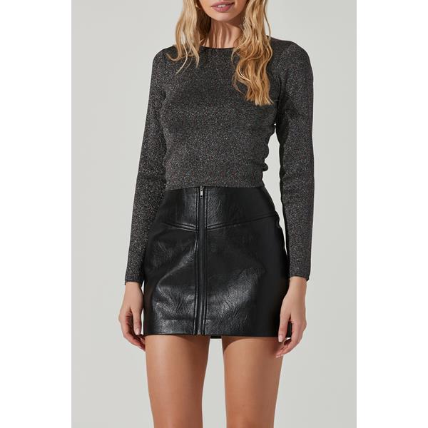 Elara Lurex Lace Back Sweater BLACK RAINBOW | South Moon Under