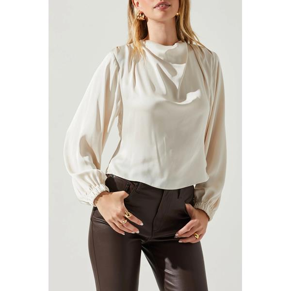 Veronica High Cowl Open Back Top