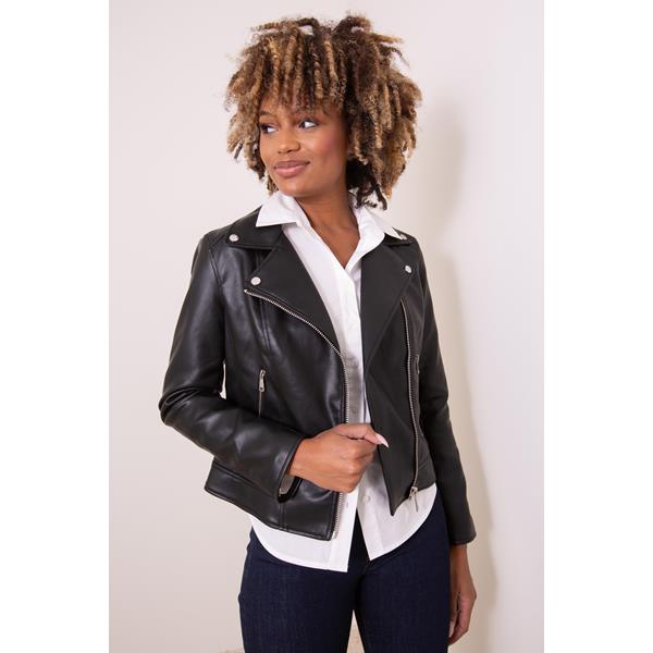 Haidee Leather Jacket with Hood