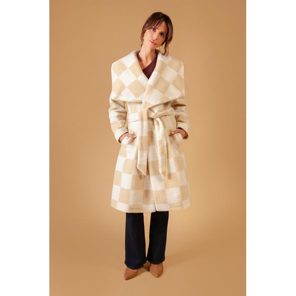 Check Wrap Coat