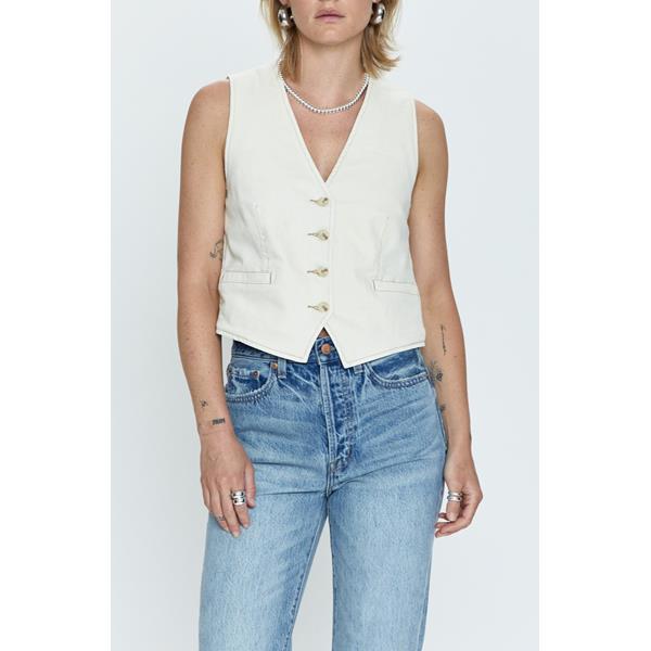 Vero Denim Cropped Vest