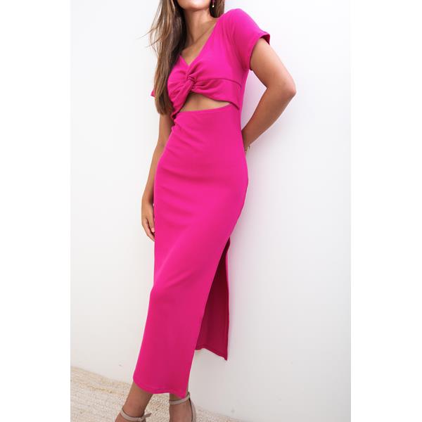 Twist Front Midi Dress