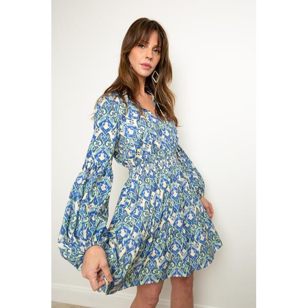 Ikat Print Mini Dress