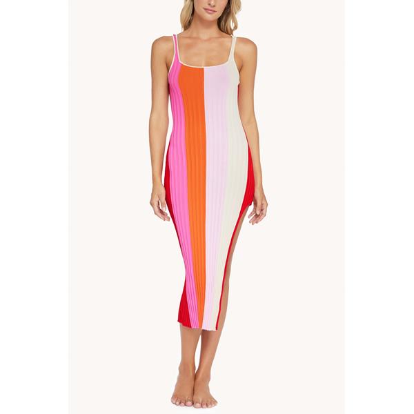 Piper Slit Multi Stripe Dress