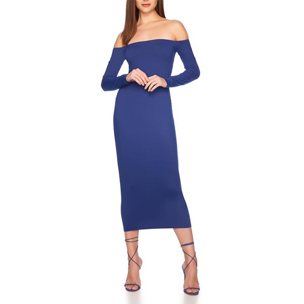 Off Shoulder Ls Midi Dress