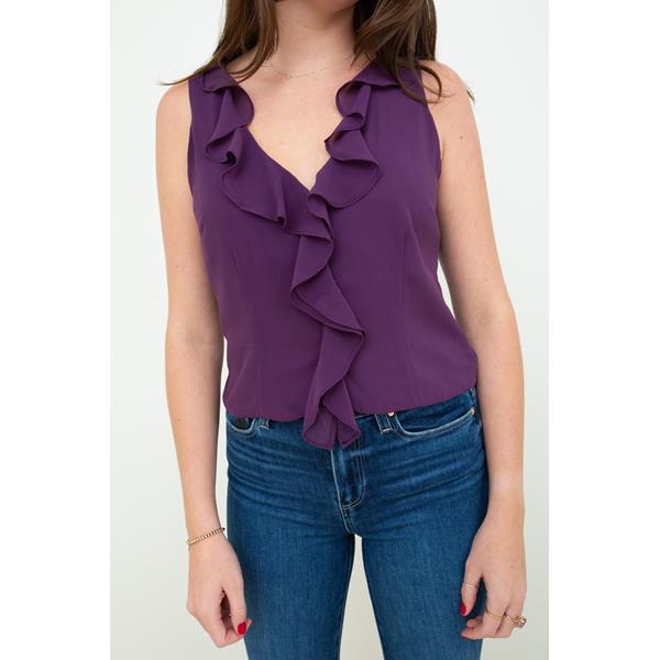 Sleeveless Ruffle Detail Blouse