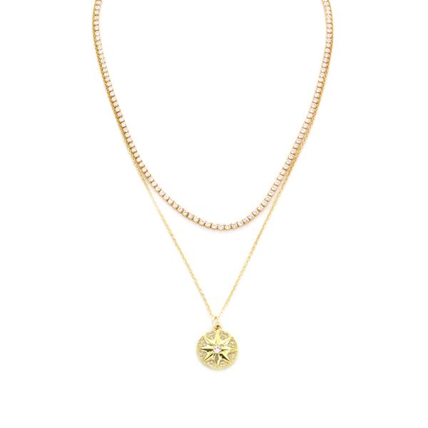 Tennis And Pendant Necklace Set