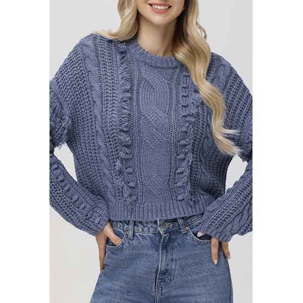 Delilah Fringe Cable Pullover