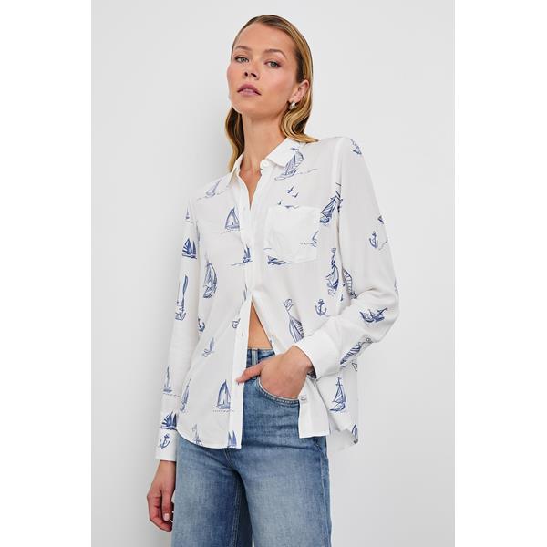 Kathryn Sailboat Button Top
