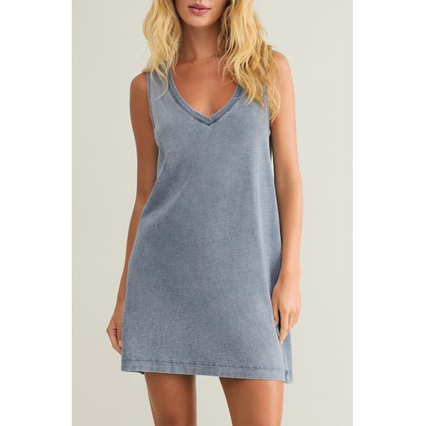 Sloane V-Neck Knit Denim Dress