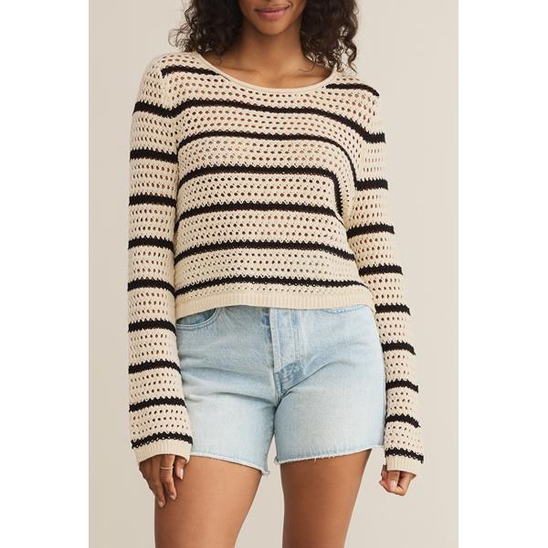 Kit Stripe Crochet Sweater