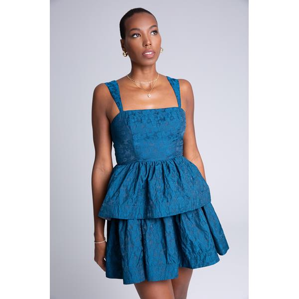 Jacquard Tiered Mini Dress