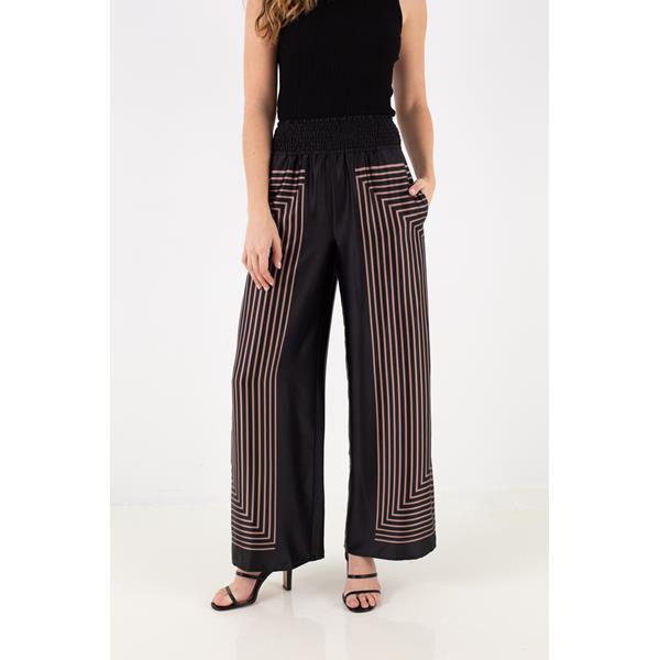 Smocked Stripe Printed Pant