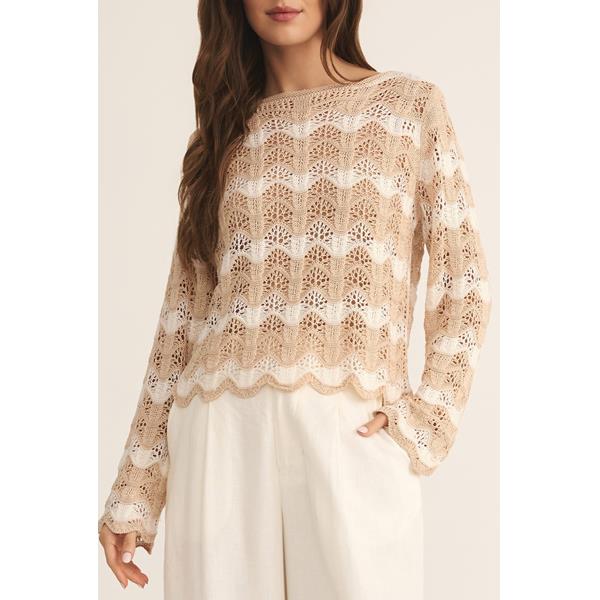 Azura Stripe Crochet Sweater