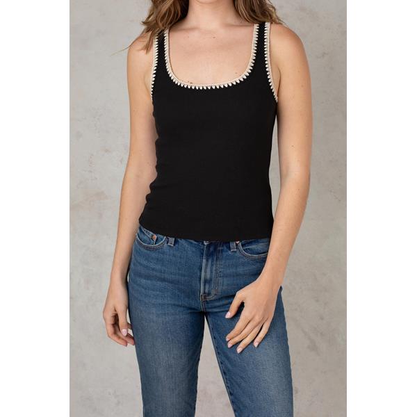 Jaidynn Rib Tank in White main image 0