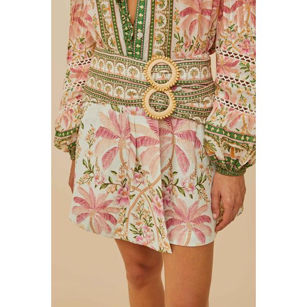 Palm Dream Off-White Double Waistband Skirt