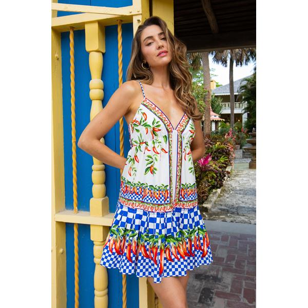 Picnic Peppers Ainika Off-White Mini Dress